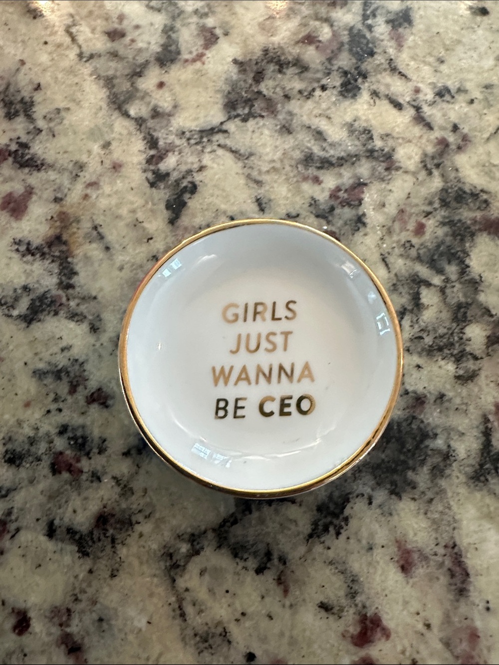 Fringe Studio White and Gold 'Girls Just Wanna Be CEO' Trinket Dish